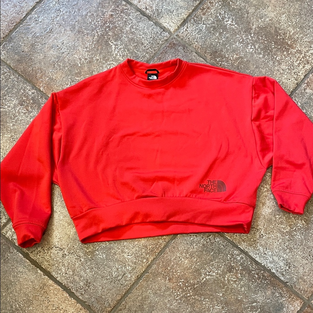 The North Face Bold Red crop sweatshirt. Minimally worn.